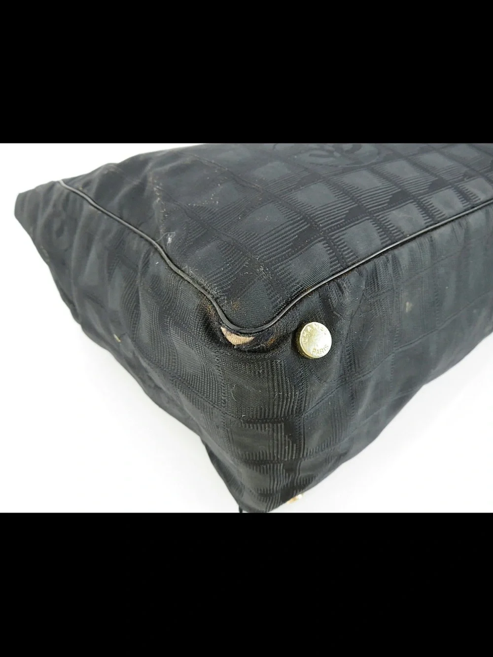 CHANEL Black Quilted Logo Tote - Picture 9 of 16